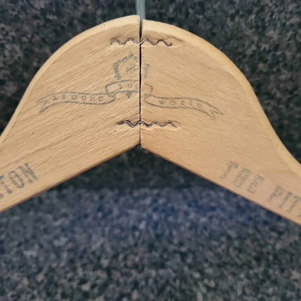 VINTAGE  Pittsburgh Hilton Hotel Clothes Hanger Wooden Unique Advertisement